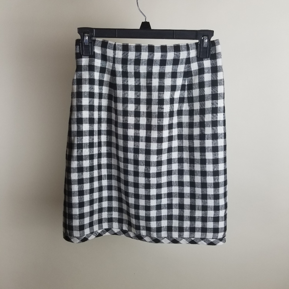 Black Gingham Pencil Skirt